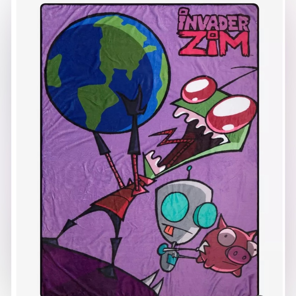 Nwt* Invader Zim soft throw blanket 45 x 60 inches